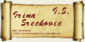 Irina Srećković vizit kartica